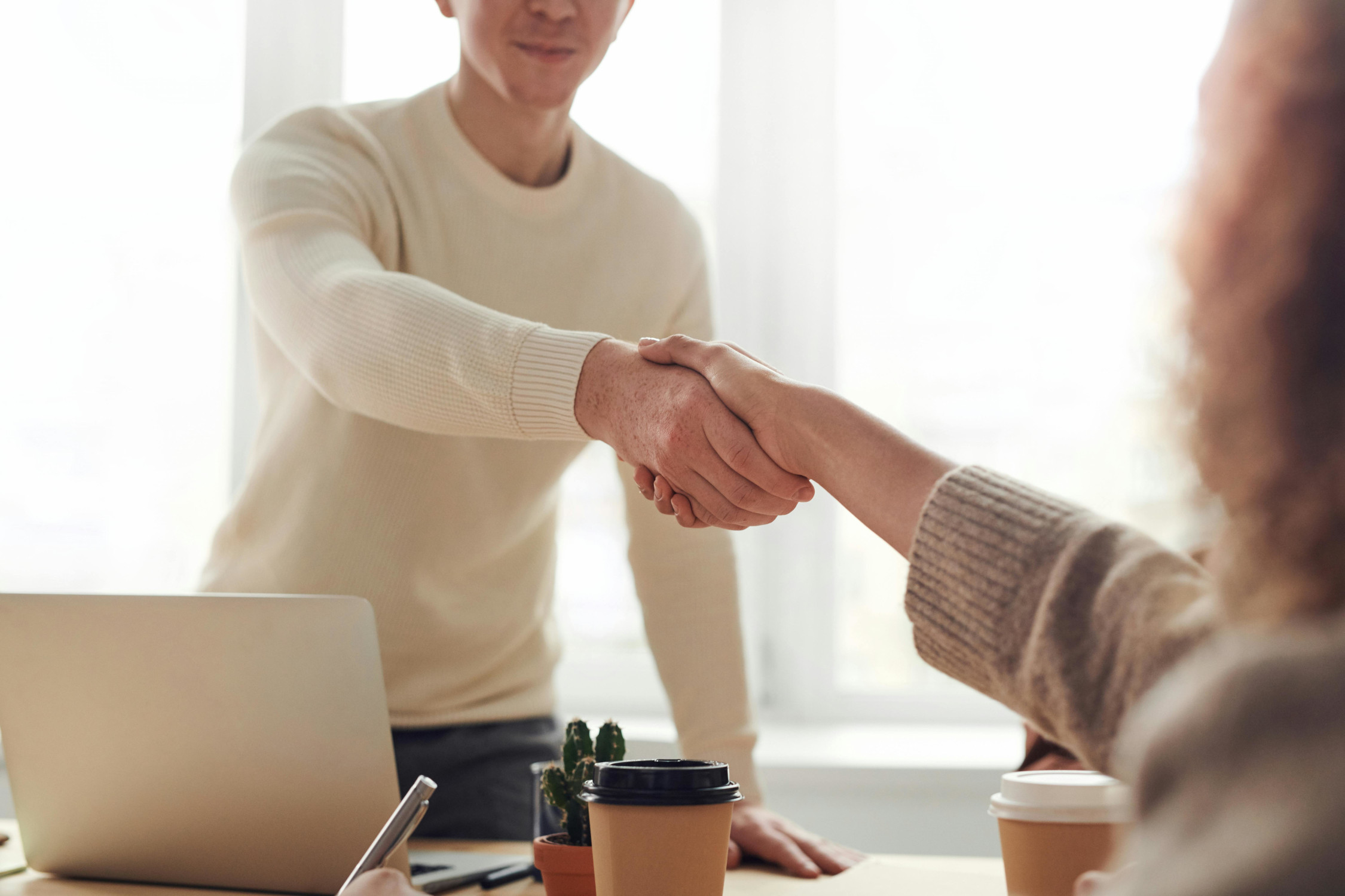 Interview to job offer hand shake